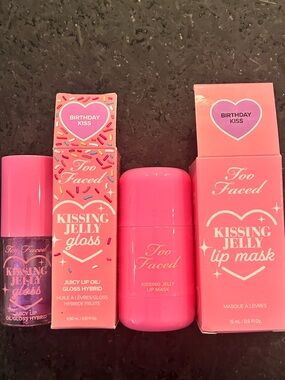 Too Faced Kissing Jelly Birthday Kiss Lip Gloss + Lip Mask Duo